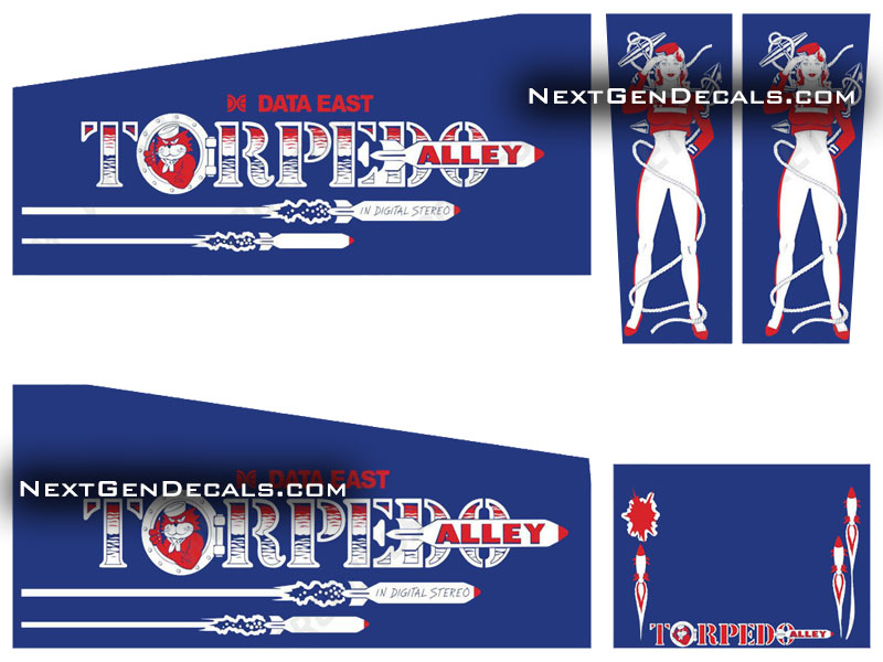 Torpedo Alley - Pinball Cabinet Decals | NextGen Decals